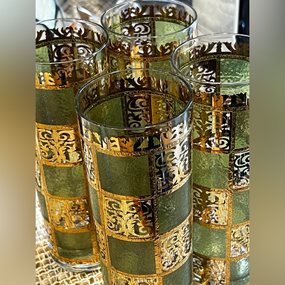 Vintage 1950s Culver Ltd. Prado Highball Glasses – Set of 4 | 22K Gold